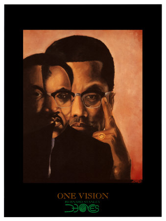 One Vision, Malcolm X And Martin Luther King Jr. by Bernard Stanley Hoyes Pricing Limited Edition Print image