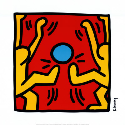 Two Yellow Kickers, 1988 by Keith Haring Pricing Limited Edition Print image