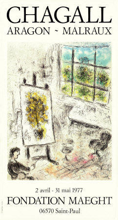 Chagall, Aragon And Malraux, 1977 by Marc Chagall Pricing Limited Edition Print image