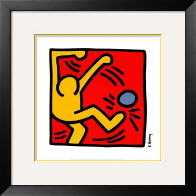 Untitled (Pele Poster), 1988 (One Yellow Kicker) by Keith Haring Pricing Limited Edition Print image