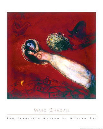 Lovers In The Red Sky by Marc Chagall Pricing Limited Edition Print image