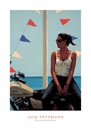 La Fille A La Moto by Jack Vettriano Pricing Limited Edition Print image