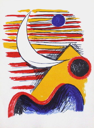La Lune Et La Montagne Jaune by Alexander Calder Pricing Limited Edition Print image