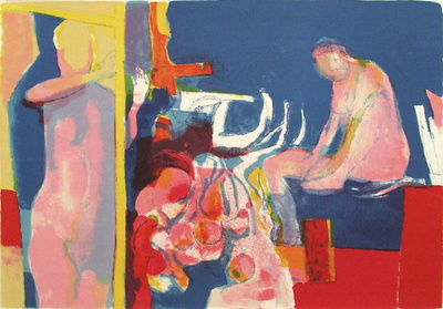 Les Deux Femmes A La Fenetre by Paul Guiramand Pricing Limited Edition Print image