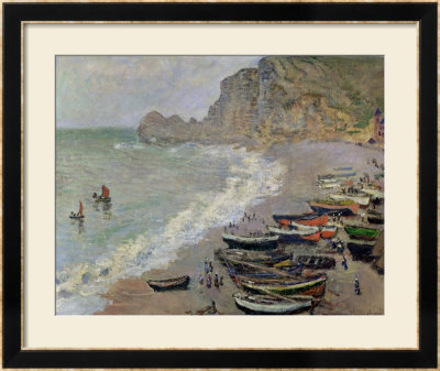 Etretat, Beach And The Porte D'amont, 1883 by Claude Monet Pricing Limited Edition Print image