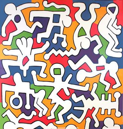 Untitled (Palladium Backdrop Detail) by Keith Haring Pricing Limited Edition Print image