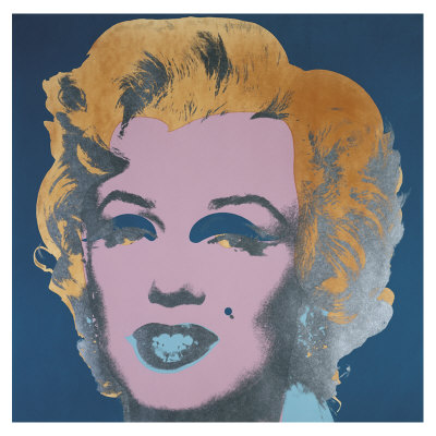 Marilyn, C.1967 (On Peacock Blue, Pink Face) by Andy Warhol Pricing Limited Edition Print image