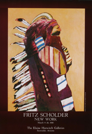 Indian With Horn, C.1980 by Fritz Scholder Pricing Limited Edition Print image