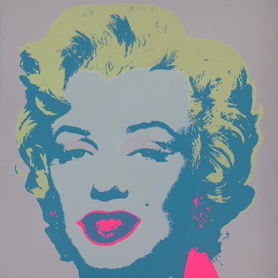 Marilyn Kopf Silber-Türkis by Andy Warhol Pricing Limited Edition Print image