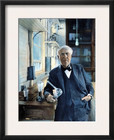 Thomas Edison (1847-1931). Photographed With His 'Edison Effect' Lamps In 1915 by John James Audubon Pricing Limited Edition Print image