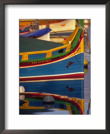 Colorful Fishing Boat Reflecting In Water, Malta by Robin Hill Pricing Limited Edition Print image