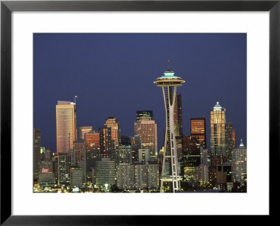 Seattle Skyline At Night, Washington, Usa by Adam Jones Pricing Limited Edition Print image