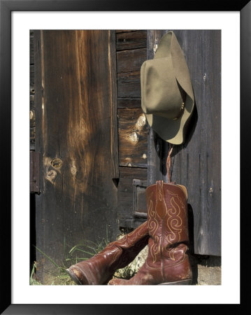 Cowboy Boots And Hat, Montana, Usa by Adam Jones Pricing Limited Edition Print image