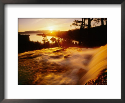 Waterfall At Sunrise In Eagle Creek Above Emerald Bay, Lake Tahoe, California, Usa by Adam Jones Pricing Limited Edition Print image