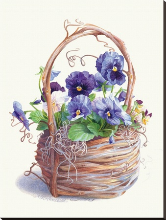 Grapevine Pansy Basket by Mary Kay Krell Pricing Limited Edition Print image