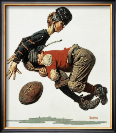Tackled by Norman Rockwell Pricing Limited Edition Print image