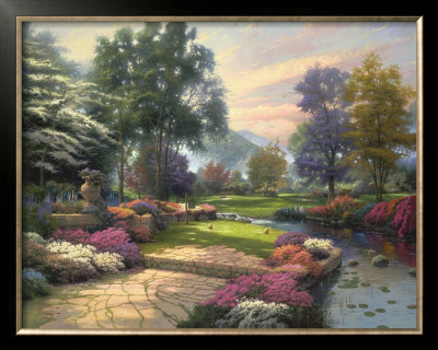 Living Waters, Golfer's Paradise - Ap by Thomas Kinkade Pricing Limited Edition Print image