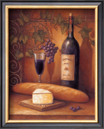 Wine Bottle And Cheese by John Zaccheo Pricing Limited Edition Print image