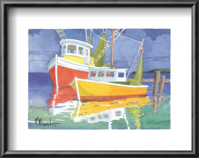 Fishing Boats At Dock by Paul Brent Pricing Limited Edition Print image