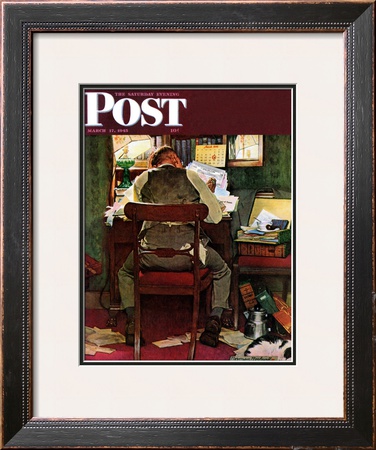 It's Income Tax Time Again! Saturday Evening Post Cover, March 17,1945 by Norman Rockwell Pricing Limited Edition Print image