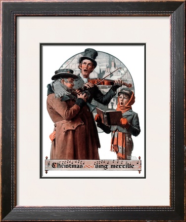 Christmas Trio Or Sing Merrille, December 8,1923 by Norman Rockwell Pricing Limited Edition Print image
