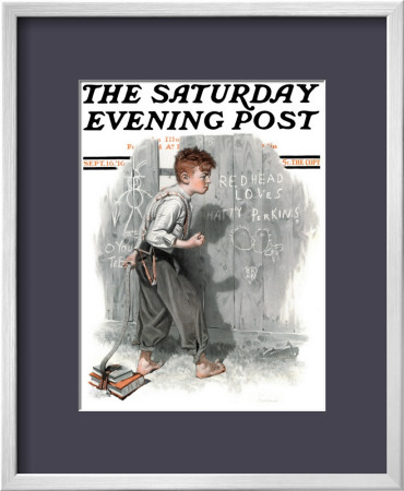 Redhead Loves Hatti Saturday Evening Post Cover, September 16,1916 by Norman Rockwell Pricing Limited Edition Print image
