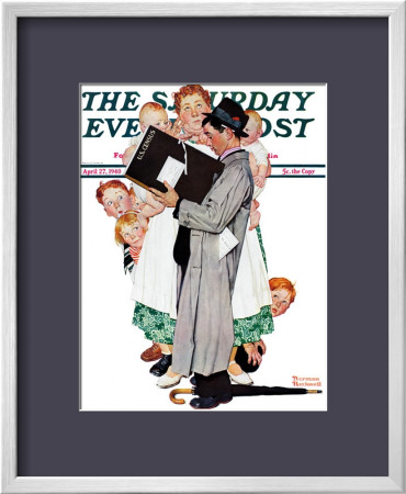 Census-Taker Saturday Evening Post Cover, April 27,1940 by Norman Rockwell Pricing Limited Edition Print image