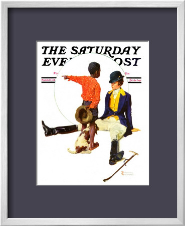 Thrown From A Horse Saturday Evening Post Cover, March 17,1934 by Norman Rockwell Pricing Limited Edition Print image