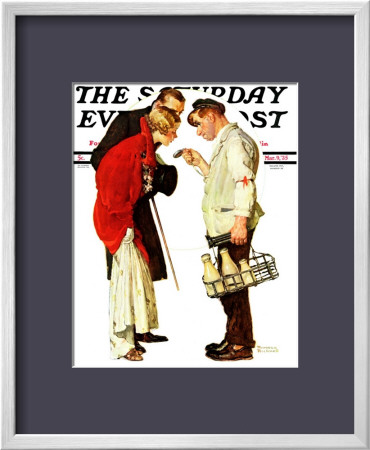 Partygoers Saturday Evening Post Cover, March 9,1935 by Norman Rockwell Pricing Limited Edition Print image