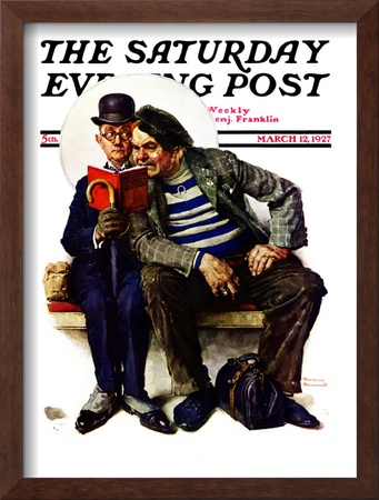 Plot Thickens Saturday Evening Post Cover, March 12,1927 by Norman Rockwell Pricing Limited Edition Print image