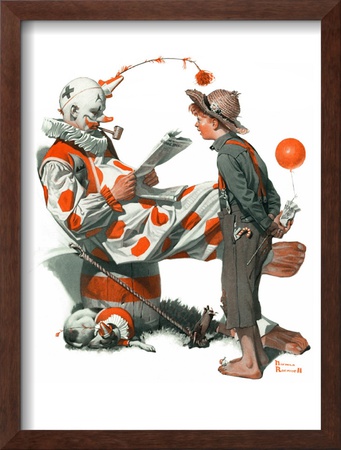 Circus Or Meeting The Clown, May 18,1918 by Norman Rockwell Pricing Limited Edition Print image
