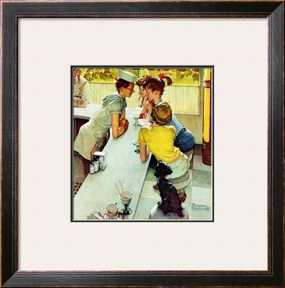 Soda Jerk, August 22,1953 by Norman Rockwell Pricing Limited Edition Print image
