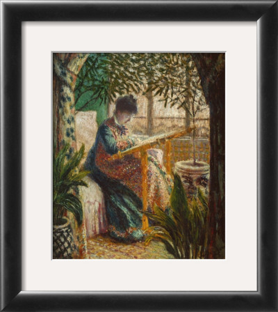 Madame Monet Embroidering, 1875 by Claude Monet Pricing Limited Edition Print image