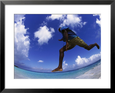Man Jumping With Waters And Blue by Guy Crittenden Pricing Limited Edition Print image