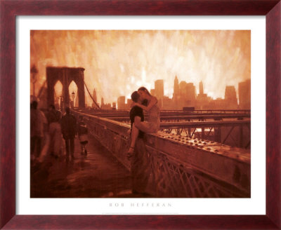 Les Amoureux De Brooklyn Bridge by Rob Hefferan Pricing Limited Edition Print image