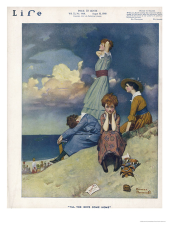 Four Young Women Wait For Their Soldier Sweethearts To Come Home by Norman Rockwell Pricing Limited Edition Print image