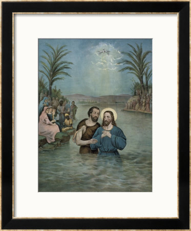 The Baptism Of Jesus Christ by Currier & Ives Pricing Limited Edition Print image