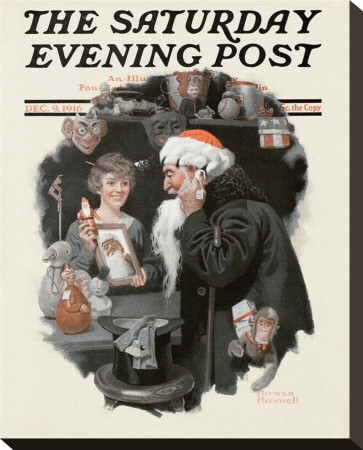 Playing Santa by Norman Rockwell Pricing Limited Edition Print image