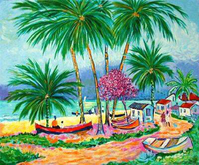 Barques De Peche En Guadeloupe by Jean-Claude Picot Pricing Limited Edition Print image
