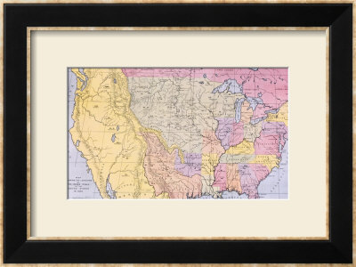 Map Showing The Localities Of The Indian Tribes Of The Us In 1833 by George Catlin Pricing Limited Edition Print image