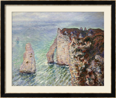 L'aiguille And The Porte D'eval, Etretat, 1886 by Claude Monet Pricing Limited Edition Print image