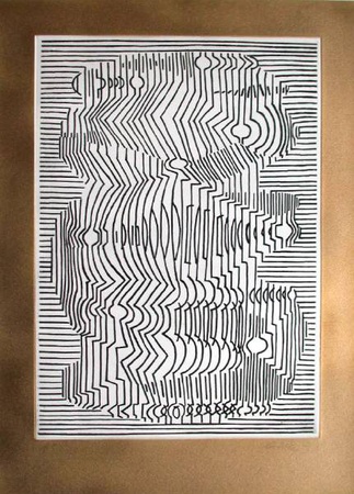 Composition Cinetique Noir Et Or by Victor Vasarely Pricing Limited Edition Print image