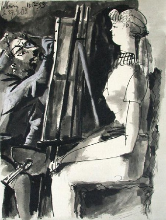 Verve - Femme Et Peintre Ii by Pablo Picasso Pricing Limited Edition Print image