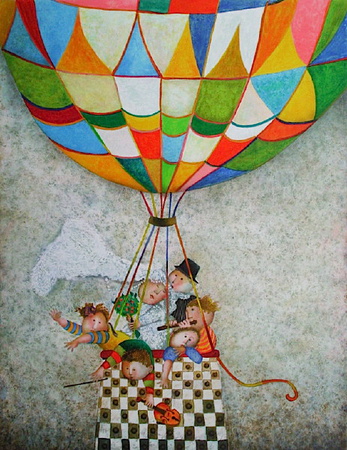 Les Mariés À La Montgolfière by Graciela Rodo Boulanger Pricing Limited Edition Print image