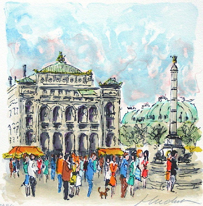 Paris, Le Théâtre Du Châtelet by Urbain Huchet Pricing Limited Edition Print image