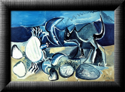 Cat And Crab On The Beach, 1965 by Pablo Picasso Pricing Limited Edition Print image