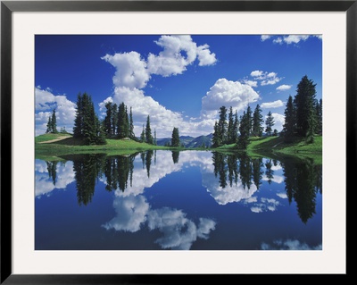 Alpine Lake Reflecting Sky And Clouds, Gunnison National Forest, Colorado, Usa by Adam Jones Pricing Limited Edition Print image