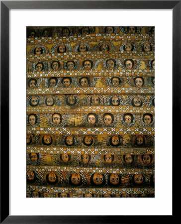 Frescoes On Ceiling Of Debre Berham (Debre Birhan Selassie) Church, Gondar, Ethiopia, Africa by David Poole Pricing Limited Edition Print image