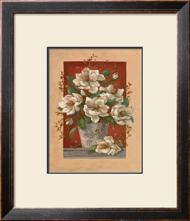 Magnolias En Rouge by Janet Kruskamp Pricing Limited Edition Print image