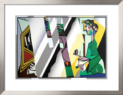 Reflections On Interior With Girl Drawing by Roy Lichtenstein Pricing Limited Edition Print image
